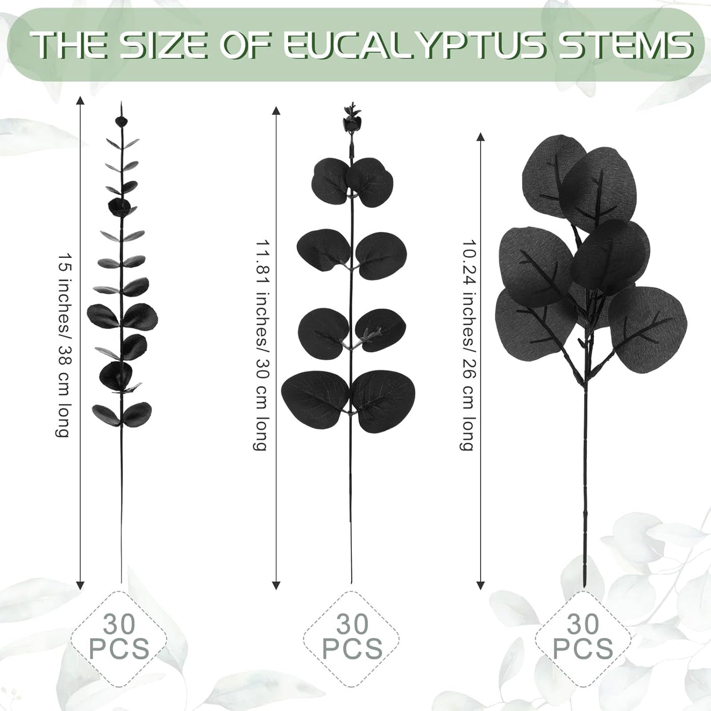 Giegxin 180 Pcs 3 Kinds Mixed Artificial Eucalyptus Leaves Stems Bulk Silver Dollar Leaves Picks Dried Eucalyptus Bundle Faux Spray for Wedding Vase Bouquet Floral Arrangement (Green)