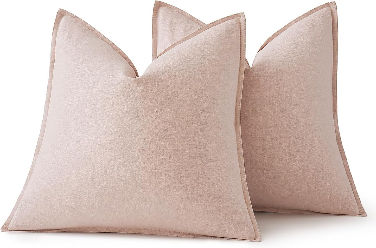 MIULEE Decorative Linen Euro Sham Pillow Covers 26x26 Cream White Boho Farmhouse Neutral Couch Throw Pillows for Bed Pack of 2 Accent Modern Pillowcase Sofa Livingroom Home Decor