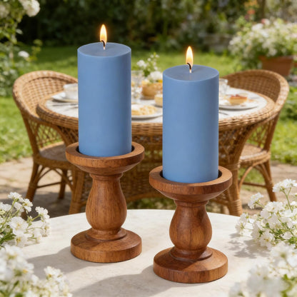 2 Pack 3x6 Inch Sage Green Unscented Pillar Candles - 70 Hour Long Burning Dripless Smokeless Candles for Home Decor Weddings Festivals Spa Meditation