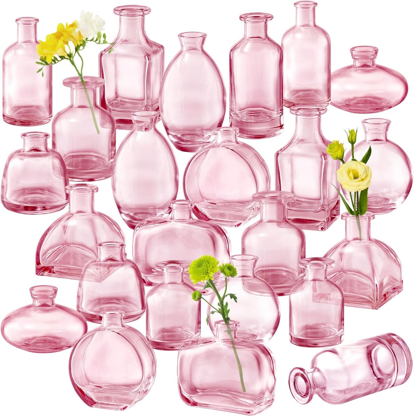 Bud Vases Set of 12, Clear Glass Bud Vase in Bulk, Small Vases for Centerpiece Mini Modern Flower Vase Transparent, Wedding Party Table Home Decor