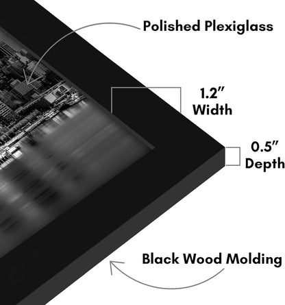 Americanflat 16x20 Picture Frame with Polished Plexiglass - Black Picture Frame - Wide Photo Frames Made of Engineered Wood for Vertical or Horizontal Wall Display - Epic Collection - Black - Colors B