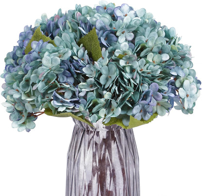 Kimura's Cabin 6pcs White Hydrangea Artificial Flowers Silk Fake Hydrangeas Faux Hydrangea Flowers with Stems for Wedding Bouquets Arrangement Home Table Centerpieces Baby Shower Party Decoration