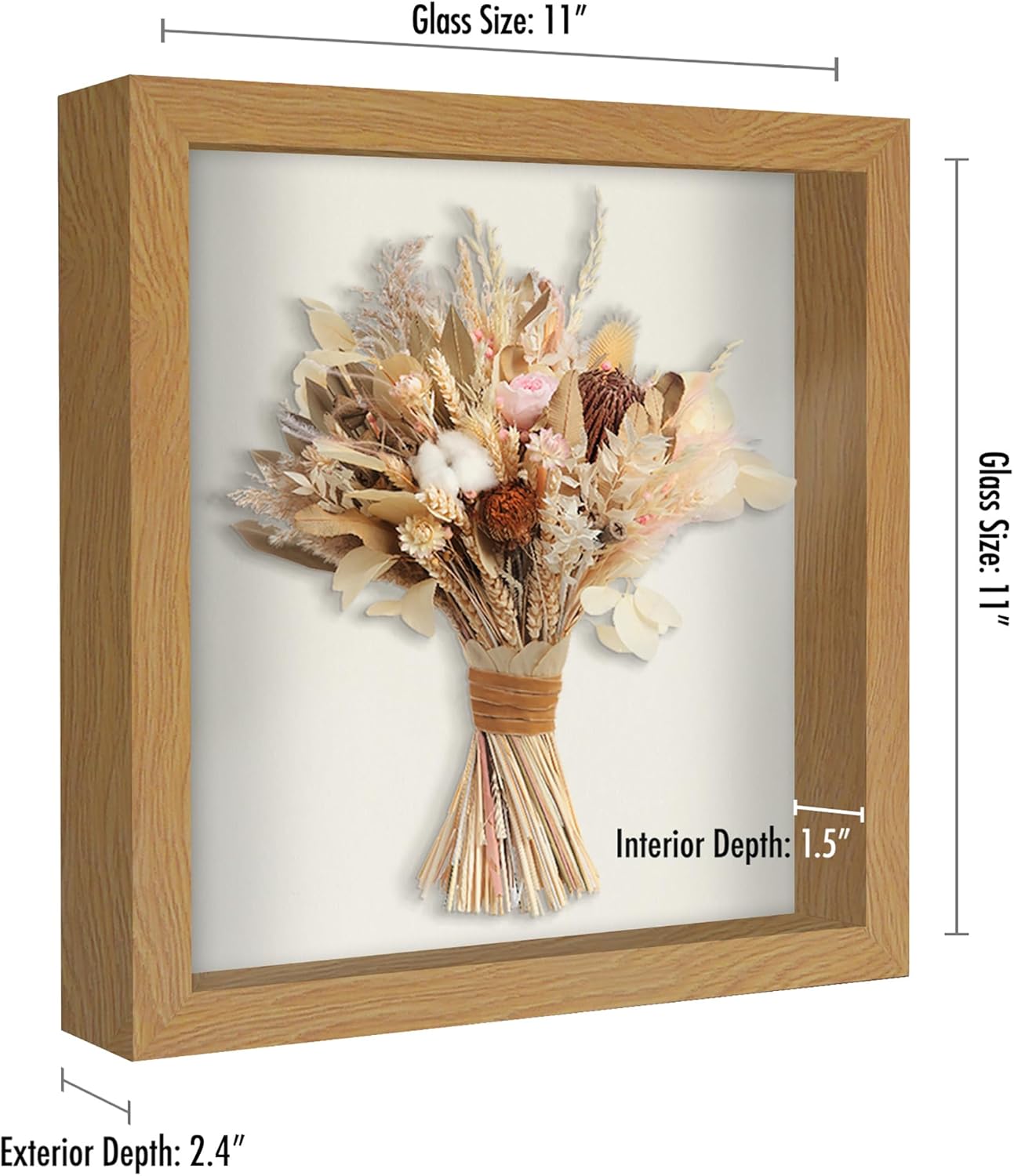 Americanflat 12x16 Shadow Box Frame with Polished Plexiglass - Silhouette Collection - Large Shadow Box Display Case for Tabletop and Wall Display - Black with Soft Felt Back