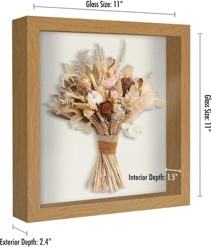 Americanflat 12x16 Shadow Box Frame with Polished Plexiglass - Silhouette Collection - Large Shadow Box Display Case for Tabletop and Wall Display - Black with Soft Felt Back
