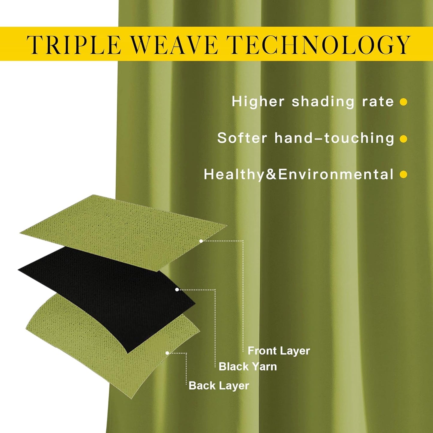 NICETOWN Halloween Pitch Black Solid Thermal Insulated Grommet Blackout Curtains/Drapes for Bedroom Window (2 Panels, 42 inches Wide by 63 inches Long, Black) - Colors B