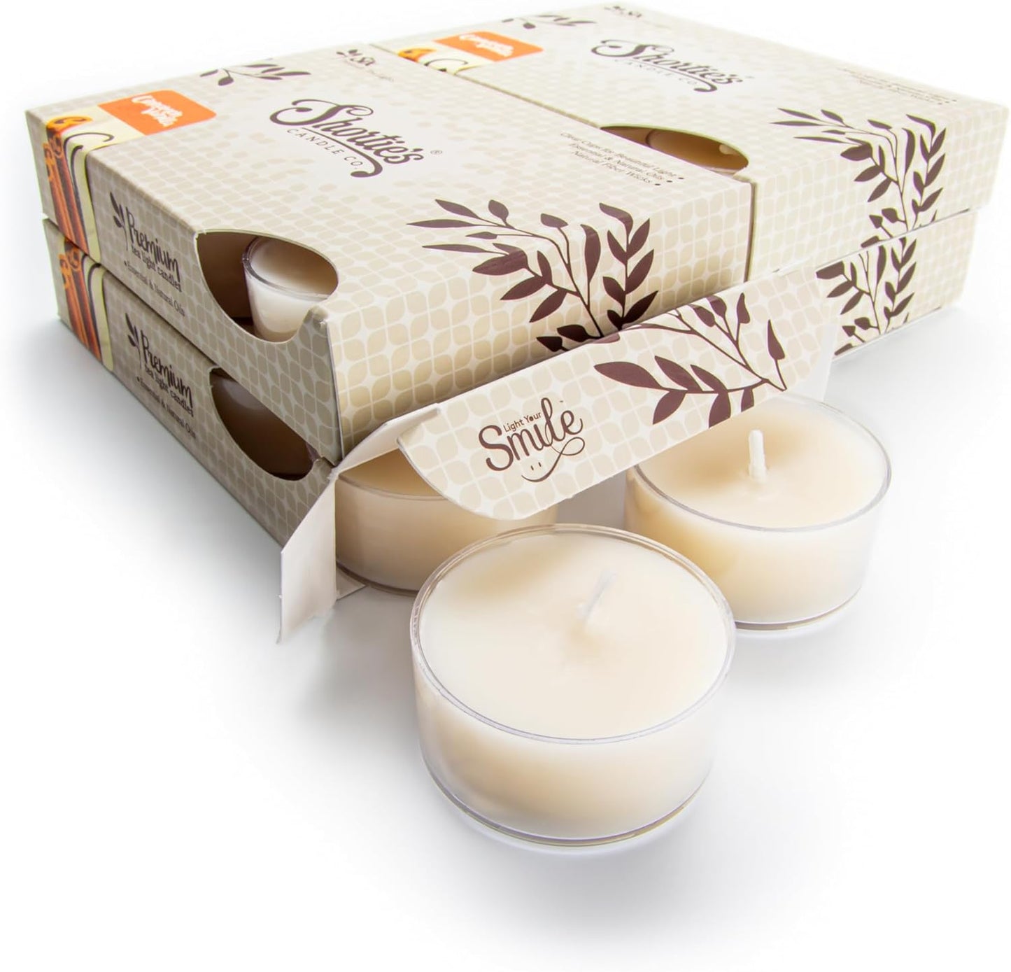 Shortie's Candle Company Vanilla Bean Premium Tealight Candles Bulk Pack - 24 Beige Highly Scented Tea Lights - Beautiful Candlelight - Made in the USA - Bakery & Food Collection