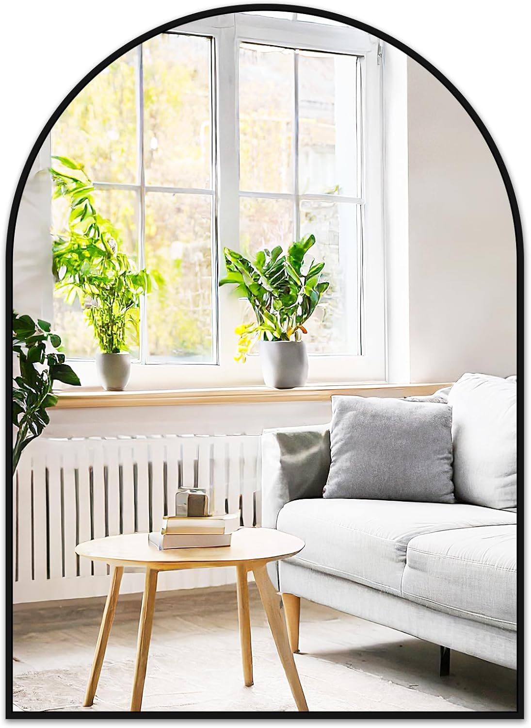 Fabuday Black Arch Bathroom Mirror for Wall - 20x28 Arched Mirror for Over Sink, Metal Framed Mirror for Hanging in Living Room, Bedroom, Entryway, Hallway
