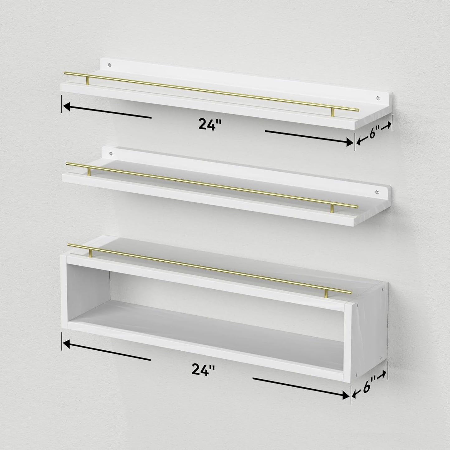 WOPITUES Floating Shelves for Wall with Cube Shelf, Wall Shelves with Metal Rail for Bathroom Decor, Bathroom Organizers and Storage, Over Toilet Shelves for Toilet Paper-Black