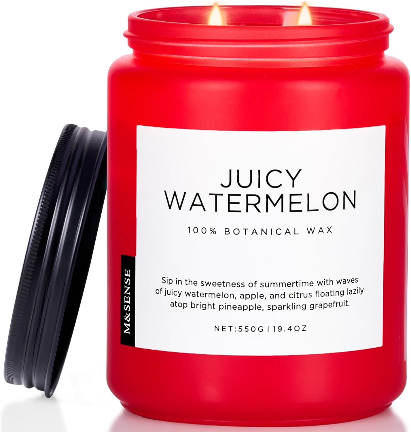 M&SENSE Eucalyptus & Mint Scented Jar Candle, Large 19.4oz Natural Soy Wax, 110-Hour Long Lasting Non-Toxic Clean Burning, Fresh Smelling Home Aromatherapy for Spa Stress Relief, Gifts for Men Women