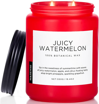 M&SENSE Eucalyptus & Mint Scented Jar Candle, Large 19.4oz Natural Soy Wax, 110-Hour Long Lasting Non-Toxic Clean Burning, Fresh Smelling Home Aromatherapy for Spa Stress Relief, Gifts for Men Women