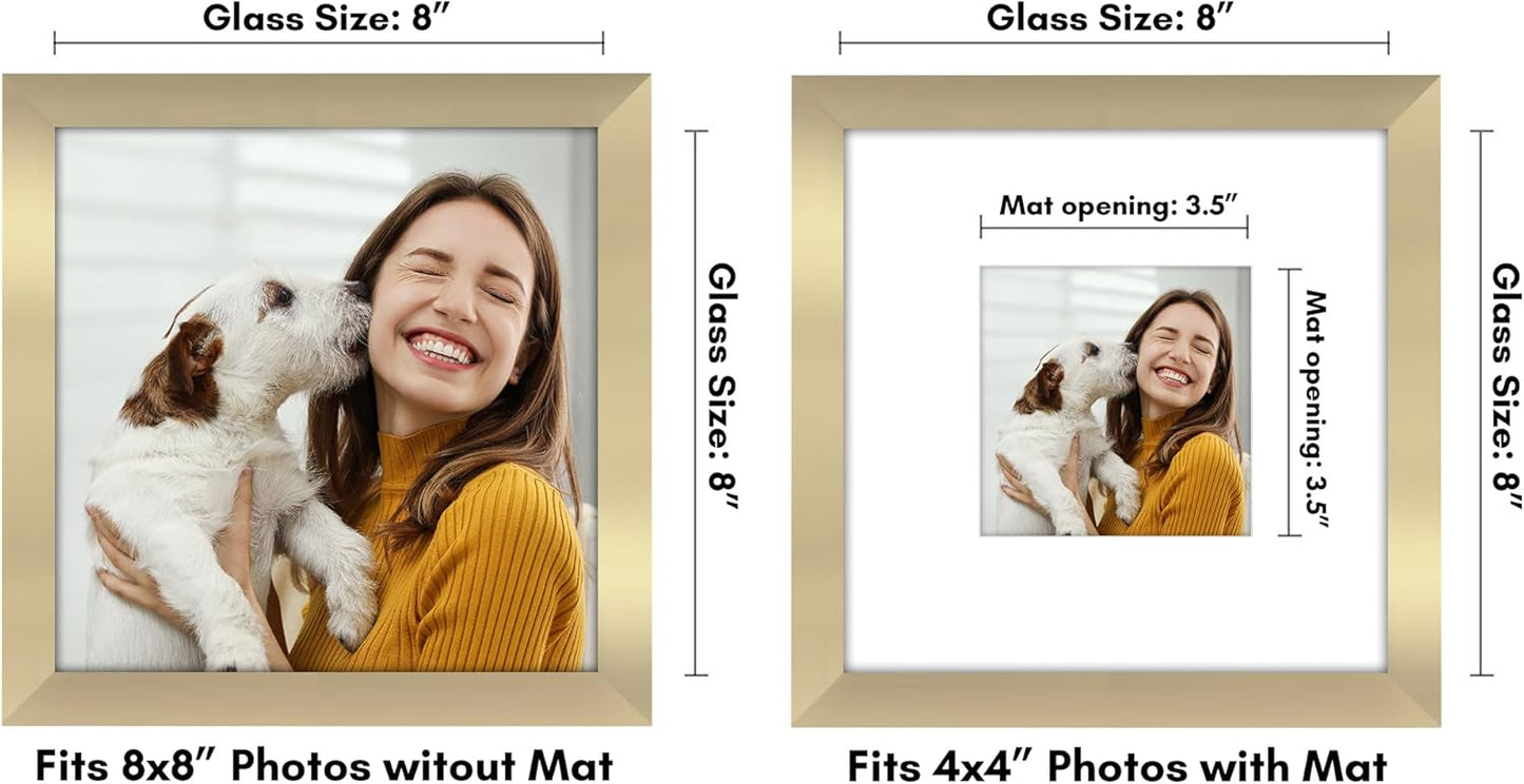 Americanflat 8x10 Picture Frame with Shatter-Resistant Glass - Use as 5x7 Frame with Mat or Display 8x10 Photo Without Mat - Signature Collection - Picture Frames for Tabletop and Wall Display - Black