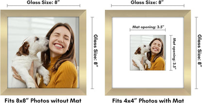 Americanflat 8x10 Picture Frame with Shatter-Resistant Glass - Use as 5x7 Frame with Mat or Display 8x10 Photo Without Mat - Signature Collection - Picture Frames for Tabletop and Wall Display - Black