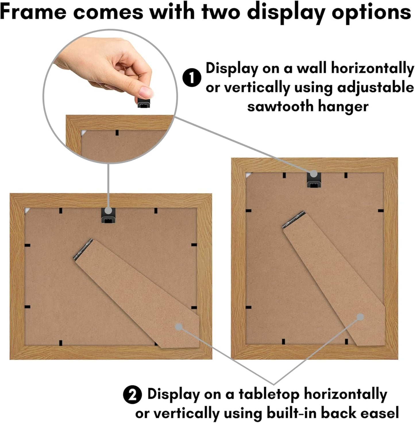 Americanflat 8x10 Picture Frame with Shatter-Resistant Glass - Use as 5x7 Frame with Mat or Display 8x10 Photo Without Mat - Signature Collection - Picture Frames for Tabletop and Wall Display - Black