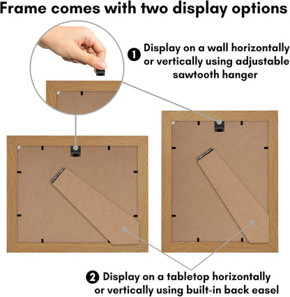 Americanflat 8x10 Picture Frame with Shatter-Resistant Glass - Use as 5x7 Frame with Mat or Display 8x10 Photo Without Mat - Signature Collection - Picture Frames for Tabletop and Wall Display - Black