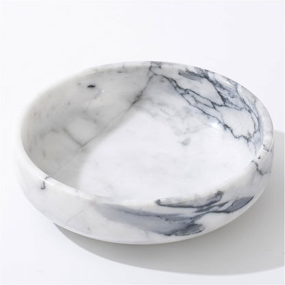 6.7" Large Decorative Bowl, Natural Marble Decorative Bowls for Home Decor, Key Bowl, Candy Bowl, Smudge Bowl, Coffee Tables Centerpiece (Natural Black)