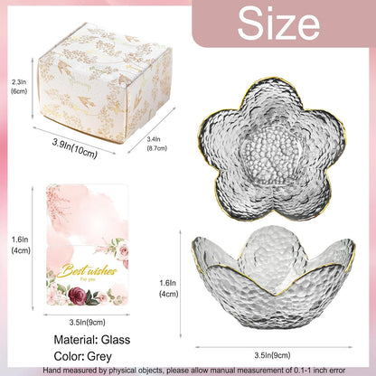 Purple Flower Jewelry Dish Glass Ring Holder Dish Jewelry Tray Cute Vanity Organizer Aesthetic Nightstand Bathroom Room Decor Trinket Dish Mothers Day Friendship Christmas Birthday Gifts for Women