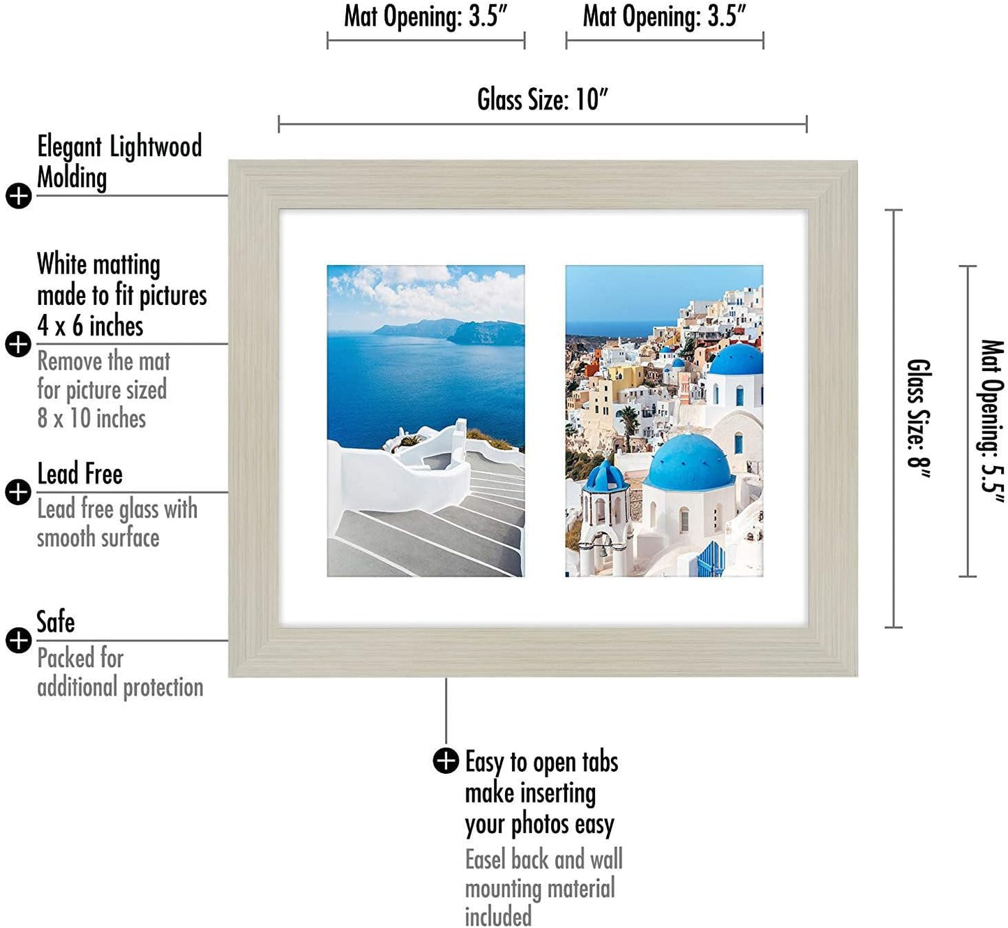 Americanflat 4x6 Collage Picture Frame with Shatter-Resistant Glass - Fits Five 4x6 Photos or Use as One 11x14 Picture Frame - Signature Collection - Collage Frames for Wall Display - Black