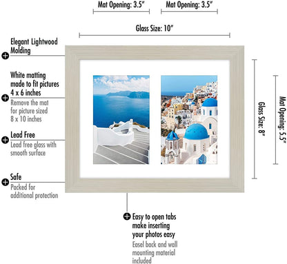 Americanflat 4x6 Collage Picture Frame with Shatter-Resistant Glass - Fits Five 4x6 Photos or Use as One 11x14 Picture Frame - Signature Collection - Collage Frames for Wall Display - Black