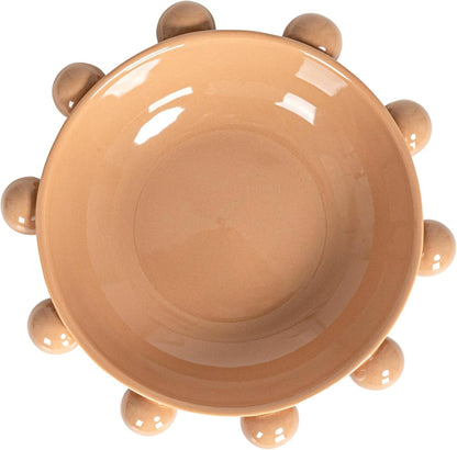 Bloomingville 9.75 Inches Stoneware Bowl with Orbs and Reactive Glaze, Black