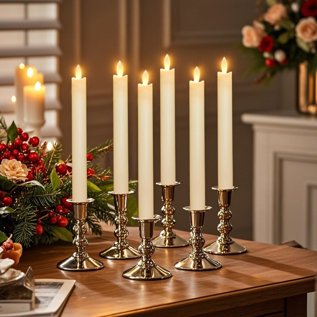 Rechargeable Flameless Glass Pillar Candles–Gifts for Women,–Set of 3, Realistic Flickering LED Light,Remote & Timer, Ideal for Living Room, Bedroom & Festival Wedding Home Party Decor