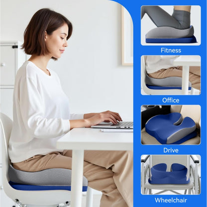 Seat Cushions for Office Chairs Wheelchair Cushion for Long Sitting Back Pain，Memory Foam Seat Car Computer Desk Chair Cushion，Coccyx Cushion for Tailbone Pain Relief Cushion Office Chair Black