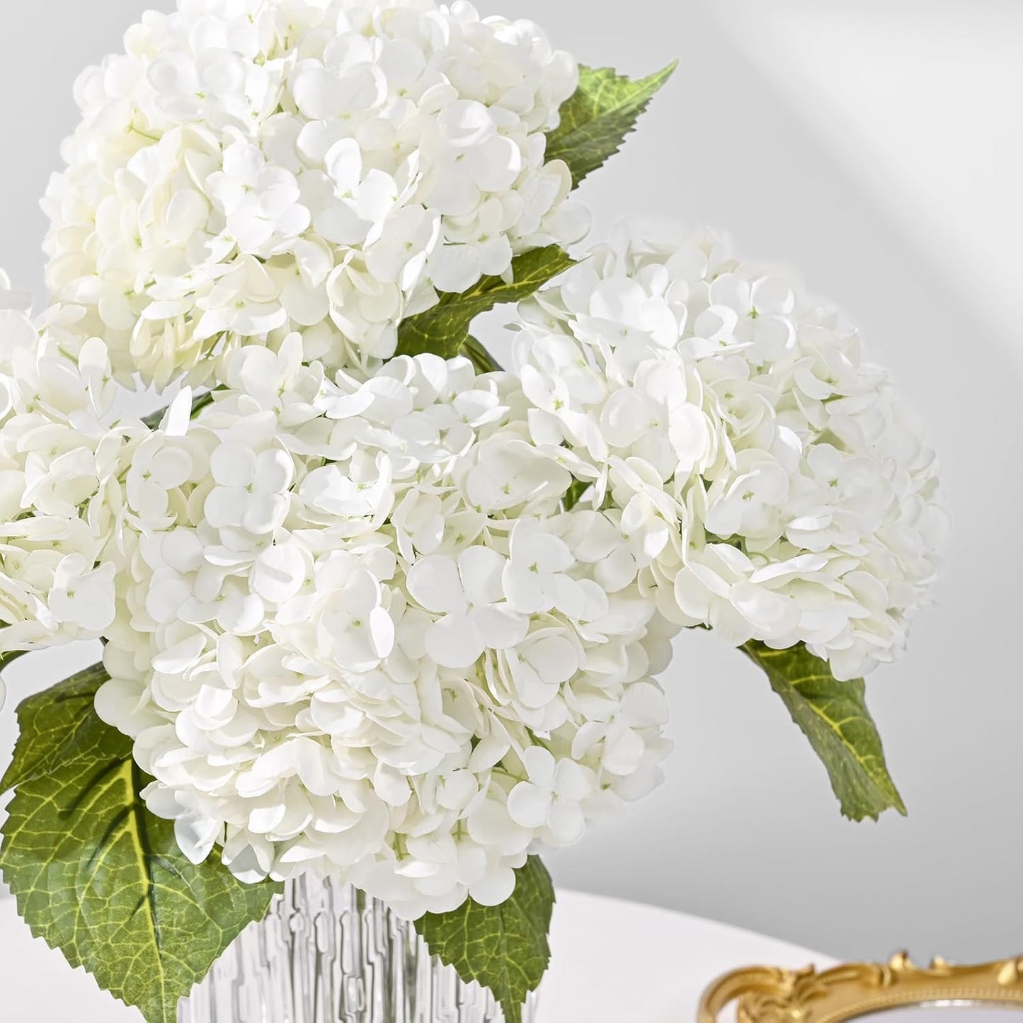 MARTINE MALL 3Pcs 21in Hydrangea Artificial Flowers, Latex Real Touch Hydrangeas Lifelike Large Hydrangea Flowers for Home Decor Party Arrangements Wedding Bouquets Centerpieces (Blue)
