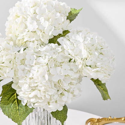 MARTINE MALL 3Pcs 21in Hydrangea Artificial Flowers, Latex Real Touch Hydrangeas Lifelike Large Hydrangea Flowers for Home Decor Party Arrangements Wedding Bouquets Centerpieces (Blue)