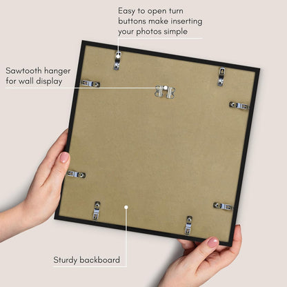 Americanflat 24x36 Poster Frame with Polished Plexiglass - Streamline Collection - Thin Border Picture Frame for Wall Display - Hanging Hardware Included - Black - Colors D