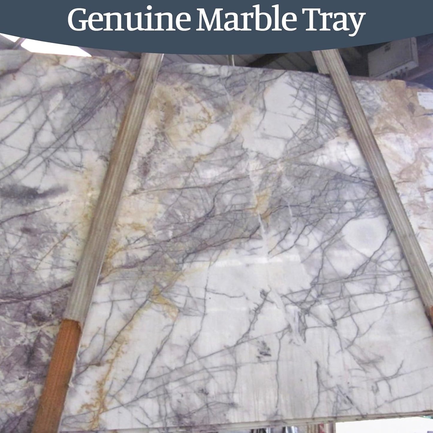 Koville Italian Travertine Tray, 12"x6" Vanity Decorative Marble Tray for Countertop, Catchall Tray for Perfume, Candles, Jewelry Dish Tray
