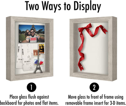 Americanflat 12x16 Shadow Box Frame with Polished Plexiglass - Silhouette Collection - Large Shadow Box Display Case for Tabletop and Wall Display - Black with Soft Felt Back