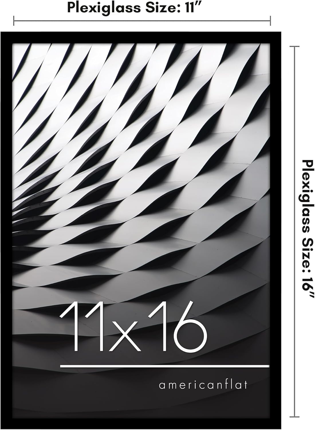 Americanflat 24x36 Poster Frame with Polished Plexiglass - Streamline Collection - Thin Border Picture Frame for Wall Display - Hanging Hardware Included - Black - Colors A