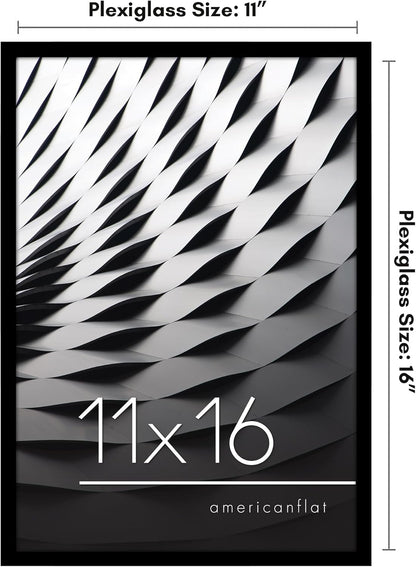 Americanflat 24x36 Poster Frame with Polished Plexiglass - Streamline Collection - Thin Border Picture Frame for Wall Display - Hanging Hardware Included - Black - Colors A