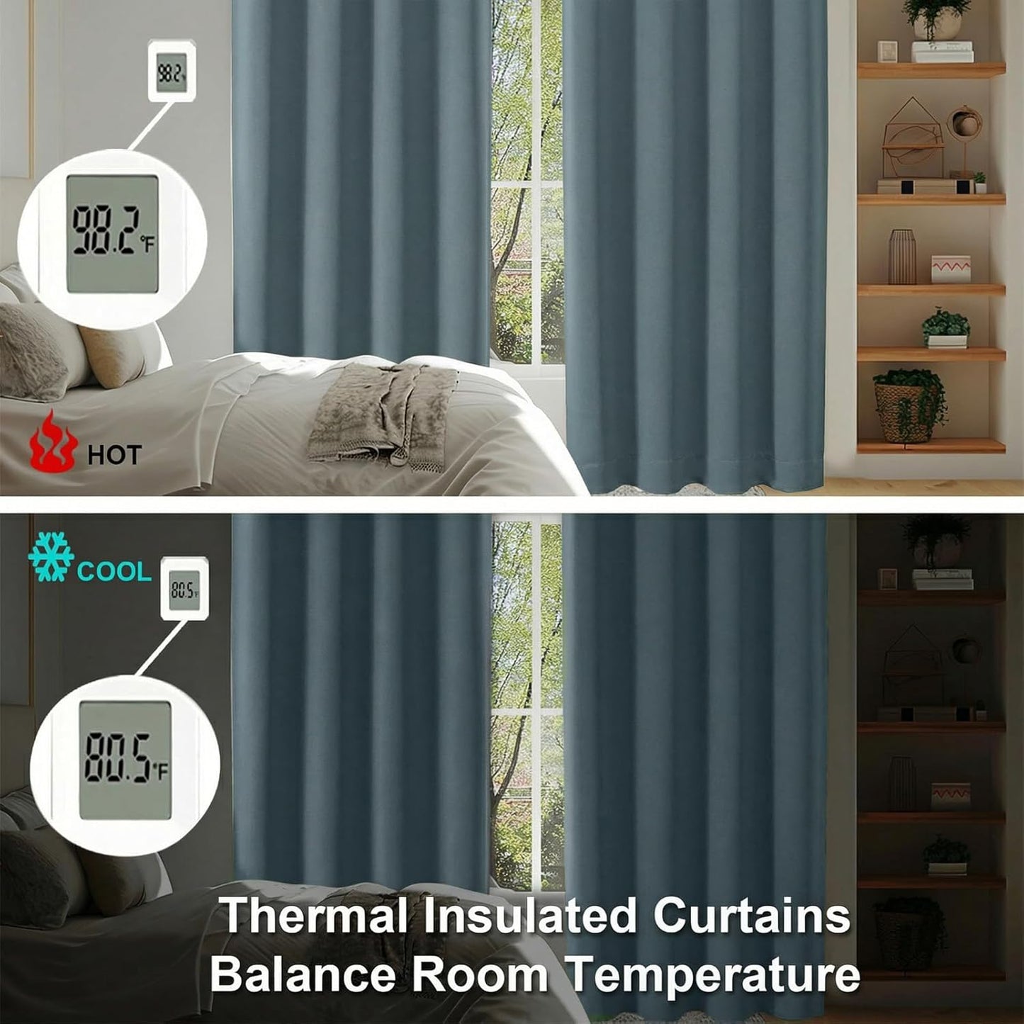 Simplebrand Ava Sage Green Blackout Curtains for Bedroom 63 Inch Length 2 Panels Set, Solid Thermal Insulated Energy Saving Rod Pocket Window Treatment Curtains Blackout Drapes, W40 x L63 Inch, Sage - Colors B