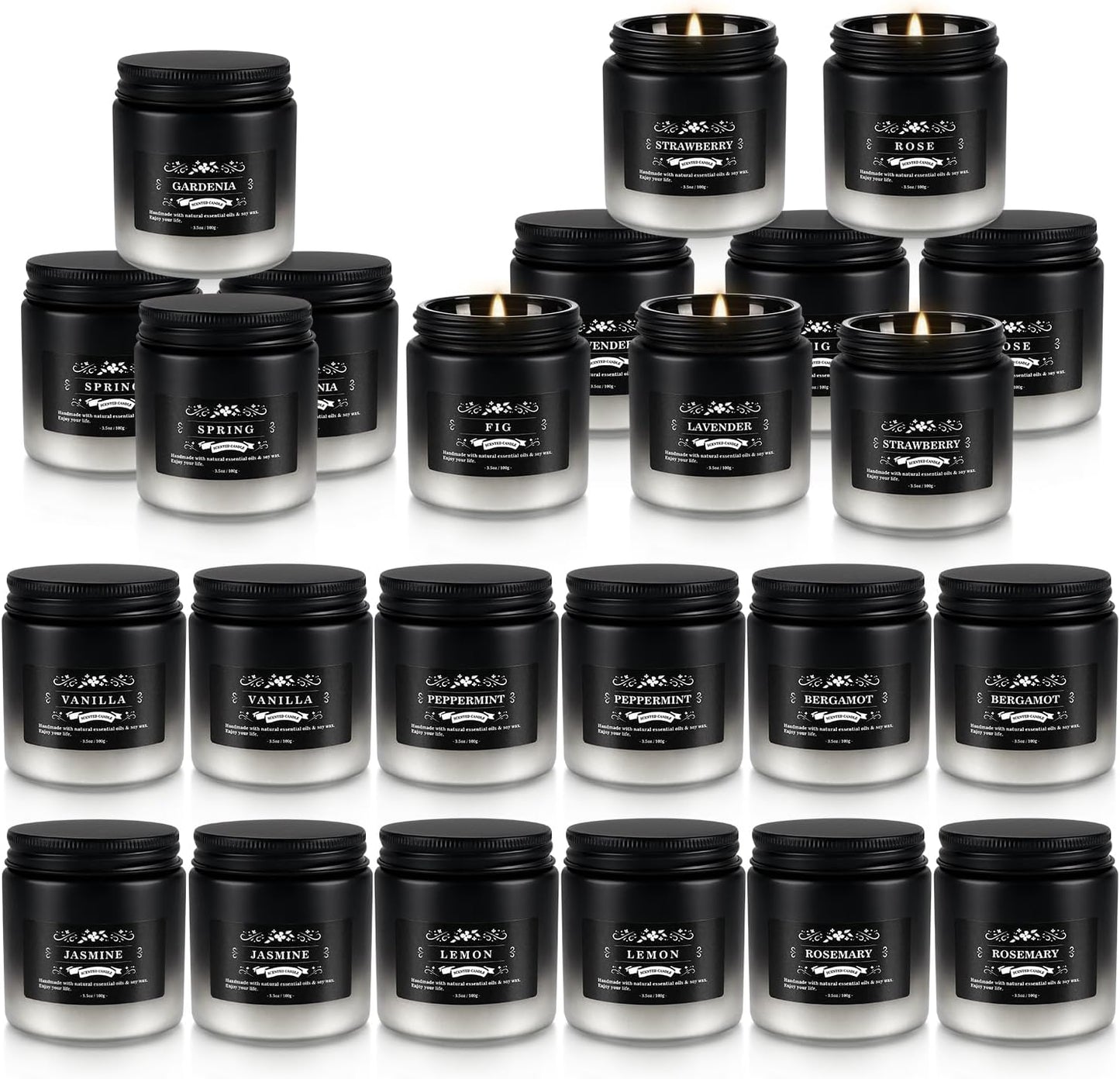 Howemon 24 Pack Scented Candles Set for Home, Relaxing Stress Relief, Aromatherapy - Natural Soy Wax and Fragrance - Gifts for Women, Mom, Best Friend, Wife, Birthday