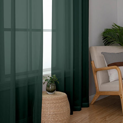 OWENIE Sheer Curtains 84 inches Long 2 Panels Set for Living Room/Bedroom, Rod Pocket Voile Sheer Panel Drapes, White, 2pcs, Each 42" W x 84" L - Colors A