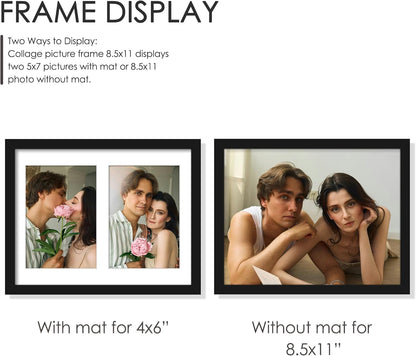 DUENPY 14x26 Collage Picture Frame 4x6 Collage Picture Frame Displays Twelve 4x6 inch Photos Available Horizontal Wall Mounting Display and Vertical Black - Colors B