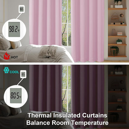 Simplebrand Ava Sage Green Blackout Curtains for Bedroom 63 Inch Length 2 Panels Set, Solid Thermal Insulated Energy Saving Rod Pocket Window Treatment Curtains Blackout Drapes, W40 x L63 Inch, Sage - Colors C