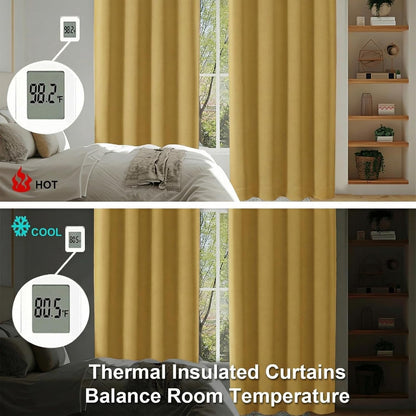 Simplebrand Ava Sage Green Blackout Curtains for Bedroom 63 Inch Length 2 Panels Set, Solid Thermal Insulated Energy Saving Rod Pocket Window Treatment Curtains Blackout Drapes, W40 x L63 Inch, Sage - Colors C