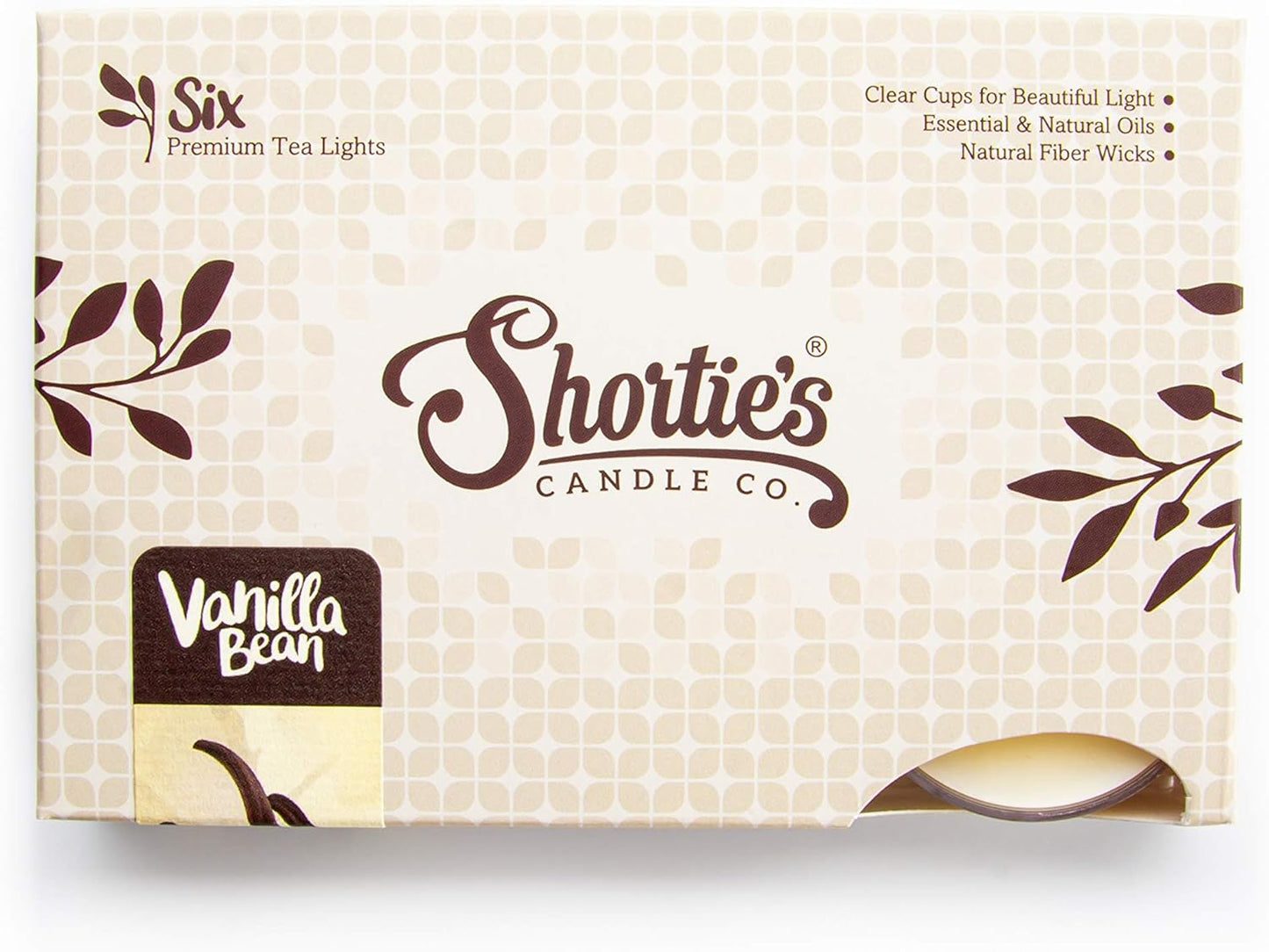 Shortie's Candle Company Vanilla Bean Premium Tealight Candles Bulk Pack - 24 Beige Highly Scented Tea Lights - Beautiful Candlelight - Made in the USA - Bakery & Food Collection