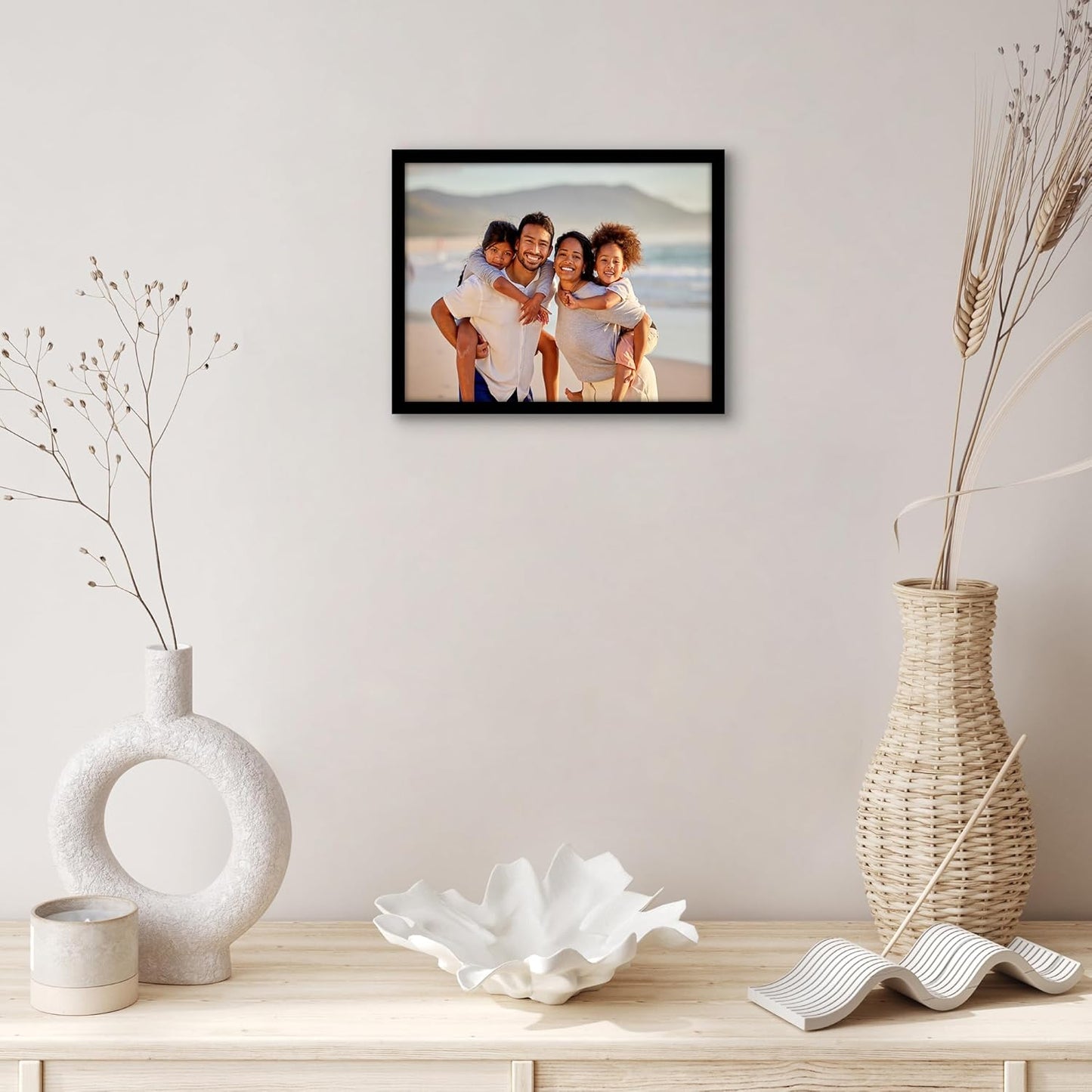 Americanflat 24x36 Poster Frame with Polished Plexiglass - Streamline Collection - Thin Border Picture Frame for Wall Display - Hanging Hardware Included - Black - Colors A