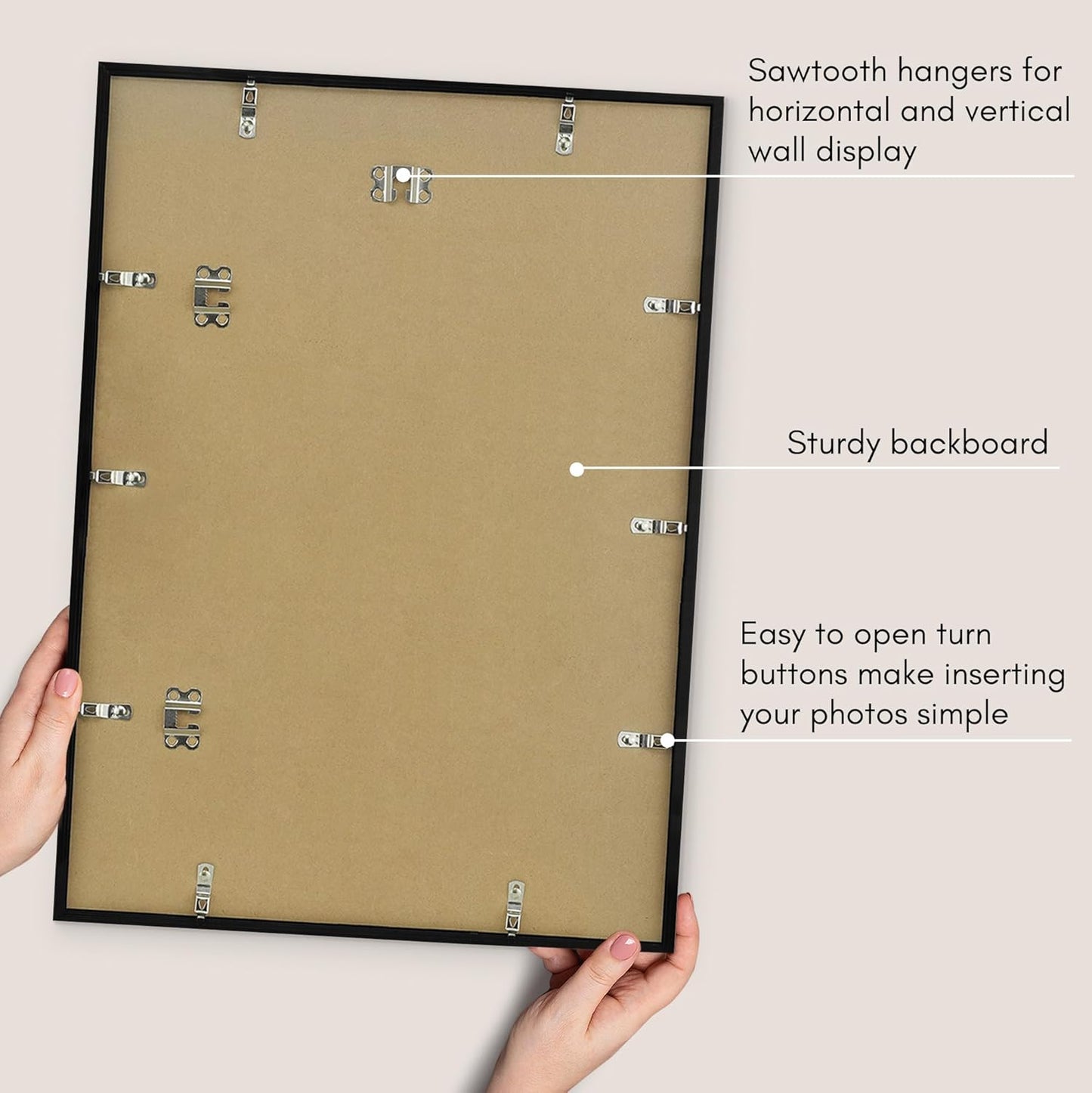Americanflat 24x36 Poster Frame with Polished Plexiglass - Streamline Collection - Thin Border Picture Frame for Wall Display - Hanging Hardware Included - Black - Colors B