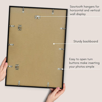 Americanflat 24x36 Poster Frame with Polished Plexiglass - Streamline Collection - Thin Border Picture Frame for Wall Display - Hanging Hardware Included - Black - Colors B