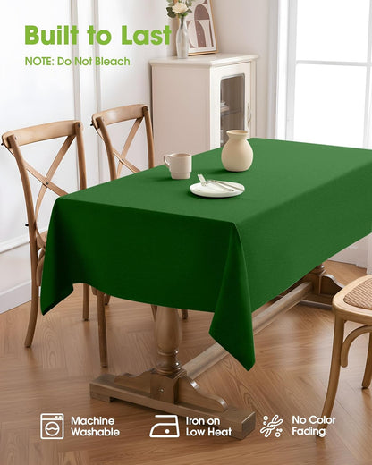 Pureegg Rectangle Linen Tablecloth Waterproof & Stain Resistant, Wrinkle-Free Table Cloth Adds Elegance and Protection, Ideal for Dining, Party, Wedding and Outdoor, 52 x 70 Inch, Sage Green
