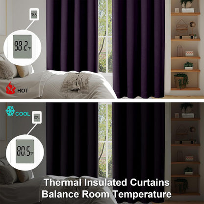 Simplebrand Ava Sage Green Blackout Curtains for Bedroom 63 Inch Length 2 Panels Set, Solid Thermal Insulated Energy Saving Rod Pocket Window Treatment Curtains Blackout Drapes, W40 x L63 Inch, Sage - Colors B