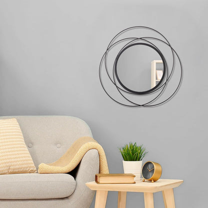 Gold Sunburst Mirrors for Wall Decorative Metal Round Art Mirrors Large Wall Decor Hanging Mirror for Bathroom Bedroom Living Room Vanity Entryway 16"