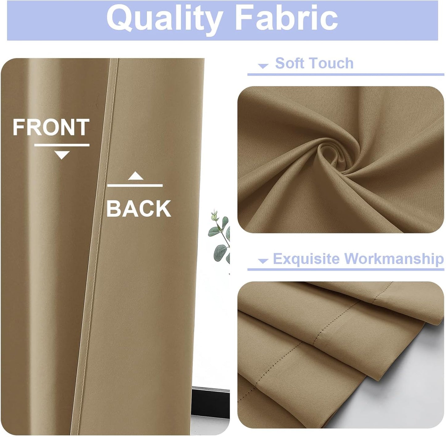 Simplebrand Ava Sage Green Blackout Curtains for Bedroom 63 Inch Length 2 Panels Set, Solid Thermal Insulated Energy Saving Rod Pocket Window Treatment Curtains Blackout Drapes, W40 x L63 Inch, Sage - Colors C