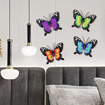 Yungeln Metal Wall Art, 4PCS Metal Bumble Bee Wall Decor, 3D Iron Bee Art Sculpture Hanging Wall Decorations for Outdoor Home Garden