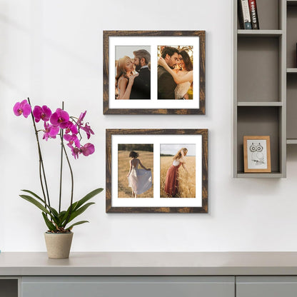 DUENPY 14x26 Collage Picture Frame 4x6 Collage Picture Frame Displays Twelve 4x6 inch Photos Available Horizontal Wall Mounting Display and Vertical Black - Colors A