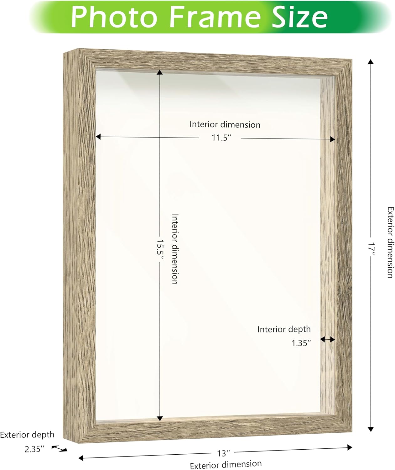 FrameWorks 11” x 14” Dark Oak Wooden Shadow Box Frame – Display Case with Soft Felt Back, Memory Box with Tempered Glass, Display Box with Elegant White Ball Push Pins, Wooden Flower Box