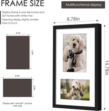 DUENPY 14x26 Collage Picture Frame 4x6 Collage Picture Frame Displays Twelve 4x6 inch Photos Available Horizontal Wall Mounting Display and Vertical Black - Colors B
